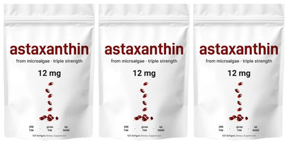 Astaxanthin 12mg Softgels From Plant-Based Microalgae with MCT Oil Dietary Supplement